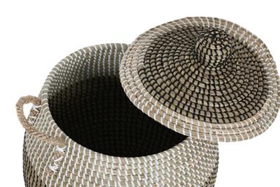 Basket spelset Home ESPRIT Wit Zwart Natuurlijk (2 Onderdelen) Basket spelset Home ESPRIT Wit Zwart Natuurlijk (2 Onderdelen)