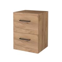 Badmeubelset BWS Salt 50x46cm Met Grepen 2 Lades Met Afdekplaat Whisky Oak - thumbnail