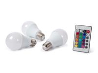 Velleman Set met 3 LED-lampen - 7.5 W - E27 - RGB & Warm Wit - thumbnail