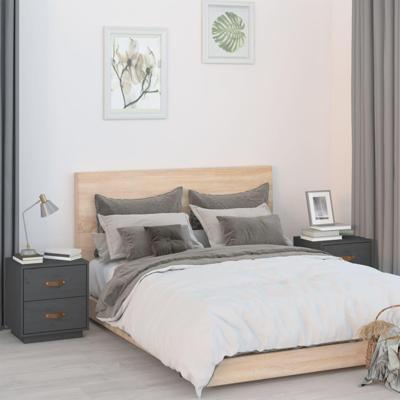Nachtkastjes 2 st 40x34x45 cm massief grenenhout grijs