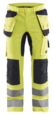Blåkläder Multinorm werkbroek Inherent met stretch 15871512 | High Vis Geel/Marineblauw | Maat 50 - 7330509662458