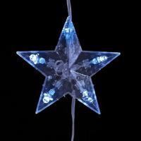 VidaXL Lichtsnoergordijn sterren met 200 led&apos;s en 8 functies blauw - thumbnail