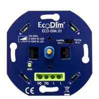 EcoDim - LED Dimmer - ECO-DIM.01 - Fase Aan- en Afsnijding RLC - Inbouw - Enkel Knop - 0-300W - thumbnail