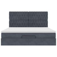 Ottoman bed met matrassen 160x200cm fluweel donkergrijs - thumbnail