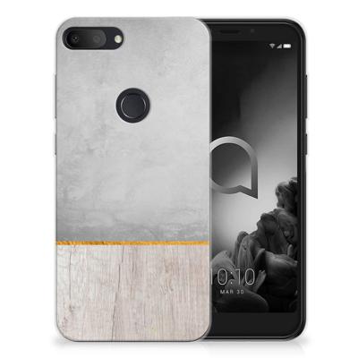 Alcatel 1S (2019) Bumper Hoesje Wood Concrete Alcatel 1S (2019) Bumper Hoesje Wood Concrete
