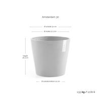 Ecopots Amsterdam Puurwit Ø30 x H26,3 cm - thumbnail