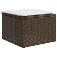 6-delige Loungeset met kussens poly rattan bruin - thumbnail