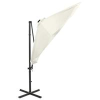 VidaXL Zweefparasol met paal en led-verlichting 300 cm zandkleurig - thumbnail