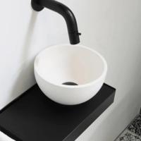 Waskom INK Jazz XS Opbouw Polystone Zonder Kraangat Glans Wit 20x11 cm - thumbnail