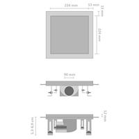 VidaXL Doucheafvoer met 2-in-1 deksels 28x28 cm roestvrij staal - thumbnail