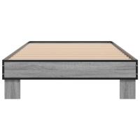 Bedframe bewerkt hout en metaal grijs sonoma eiken 75x190 cm - thumbnail
