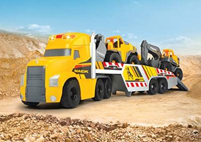 Dickie mack/volvo transporter met werkvoertuigen - thumbnail