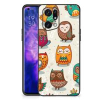OPPO Find X5 Pro Dierenprint Telefoonhoesje Vrolijke Uilen - thumbnail