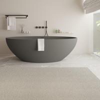 Ligbad Vrijstaand Ideavit Solidellipse-DG 180x88x55 cm Solid Surface Mat Grijs - thumbnail