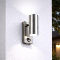 Jasmin wandlamp - RVS - 6500K Daglicht wit - Bewegingsmelder en schemerschakelaar - IP44 spatwaterdicht - Up & Downlight voor buiten - thumbnail