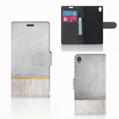 Sony Xperia Z3 | Book Style Case | Wood Concrete