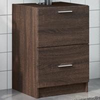 Wastafelkast 40x37x59 cm bewerkt hout bruin eikenkleurig - thumbnail