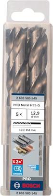 Bosch Accessories 2608585545 2608585545 HSS Metaal-spiraalboor 12.9 mm Gezamenlijke lengte 151 mm Geslepen DIN 338 Cilinderschacht 5 stuk(s)
