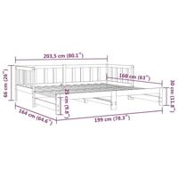 Slaapbank met onderschuifbed 80x200 cm massief grenenhout wit - thumbnail