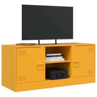 Tv-meubel 99x39x44 cm staal mosterdgeel