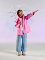 Meisjesregenjas met capuchon rozen - thumbnail