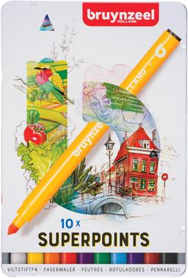 BRUYNZEEL super point viltstiften set 10 BRUYNZEEL super point viltstiften set 10