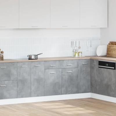 Onderkast met lade 80x46x81,5 cm bewerkt hout betongrijs Onderkast met lade 80x46x81,5 cm bewerkt hout betongrijs