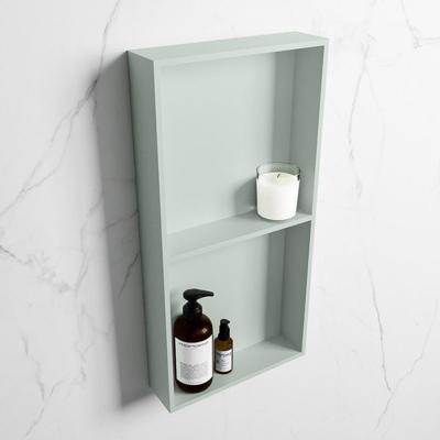 MONDIAZ EASY Nis 59,5x29,5cm in solid surface kleur Greey | Greey. 2 vakken geschikt voor in- of opbouw MONDIAZ EASY Nis 59,5x29,5cm in solid surface kleur Greey | Greey. 2 vakken geschikt voor in- of opbouw