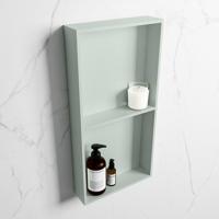 MONDIAZ EASY Nis 59,5x29,5cm in solid surface kleur Greey | Greey. 2 vakken geschikt voor in- of opbouw - thumbnail