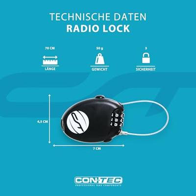CONTEC schloss "radio lock" ct multif.schl. radiolock 70 cm, black CONTEC schloss "radio lock" ct multif.schl. radiolock 70 cm, black