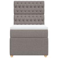 Boxspring met matras stof taupe 90x190 cm - thumbnail