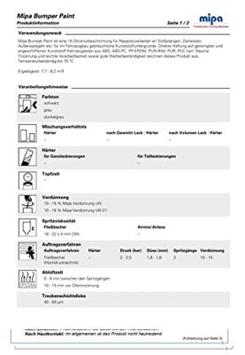 Mipa kunststof lak "bumper paint" bumper paint spray 400ml