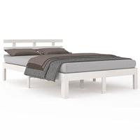 Bedframe massief hout wit 150x200 cm - thumbnail