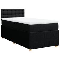 Boxspring met matras stof zwart 90x190 cm - thumbnail