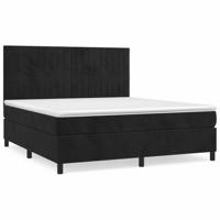 Boxspring met matras fluweel zwart 160x200 cm - thumbnail