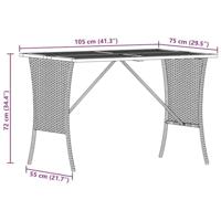 Tuintafel met acaciahouten blad 105x75x72 cm poly rattan zwart - thumbnail