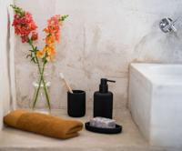 Tandenborstelhouder Andrea House Zwart Mat Hars (Ø 7 x 9,5 cm) - thumbnail