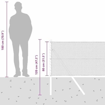 VidaXL Afrasteringspaal zilver 10 x 0,8 m (13 mm gaas) staal VidaXL Afrasteringspaal zilver 10 x 0,8 m (13 mm gaas) staal