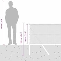 VidaXL Afrasteringspaal zilver 10 x 0,8 m (13 mm gaas) staal - thumbnail