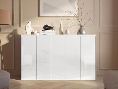 Schoenenkast PEASY 3 deuren hoogglans wit/scandinavische eik