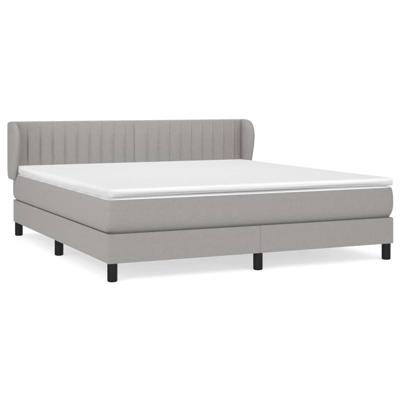 Boxspring met matras stof lichtgrijs 160x200 cm