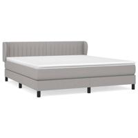 Boxspring met matras stof lichtgrijs 160x200 cm - thumbnail