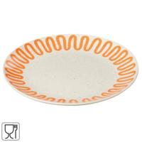 J-Line bord curve oranje 22 cm | 12 stuks - thumbnail