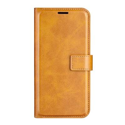 Casecentive Leren Wallet case met sluiting iPhone 15 tan