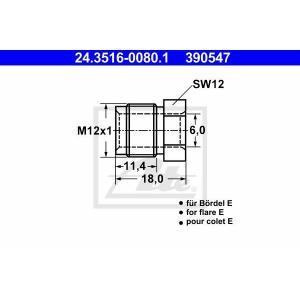 Ate wartelmoer cap nut sw 12 m 12x1
