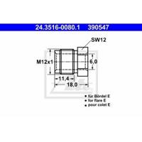 Ate wartelmoer cap nut sw 12 m 12x1 - thumbnail