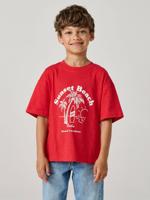 T-shirt voor jongens met print rood - thumbnail