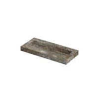 INK Pitch Wastafel keramische slab centraal met drain en front en side skirts 2 kraangaten 100x45x9 Island glossy - thumbnail