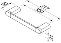 Geesa Wynk badgreep 30 cm. recht Chroom - thumbnail