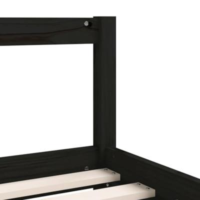 Kinderbedframe met lades 90x200 cm massief grenenhout zwart - thumbnail
